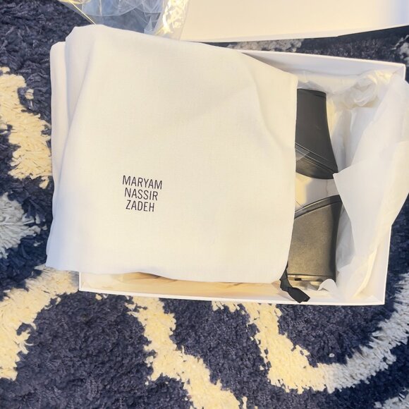 NIB Maryam Nassir Zadeh Leather Olympia Wedge Slip On Sandal Size 38 - Picture 5 of 6